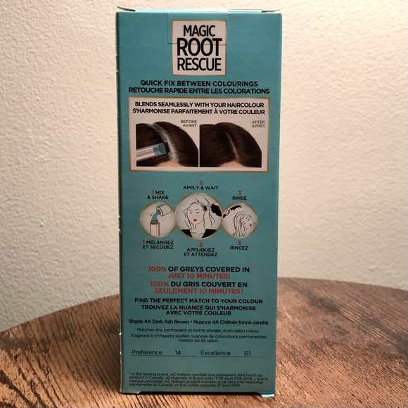L’OREAL PARIS Root Rescue 4A Dark Ash Brown Permanent Hair Dye Colouring… - Picture 6 of 7